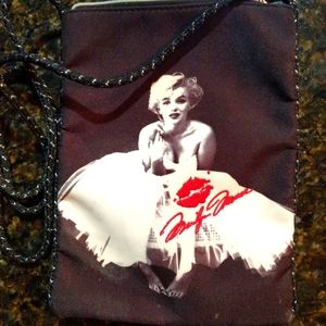 Ashley M Top Handle Graphic Black Purse Rockabilly Crossbody Purse Marilyn